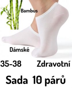 Dámské kotníkové ponožky bílé bambusové