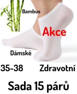 Dámské kotníkové ponožky bílé bambusové