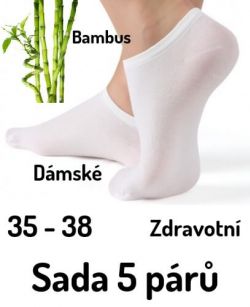 Dámské kotníkové ponožky bílé bambusové