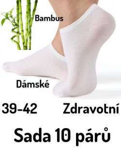 Dámské kotníkové ponožky bílé bambusové