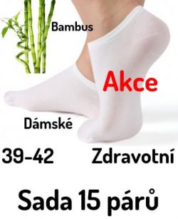 Dámské kotníkové ponožky bílé bambusové