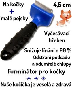 Furminátor pro kočky 4,5 cm sleva