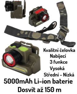 Kvalitní led čelovka nabíjecí