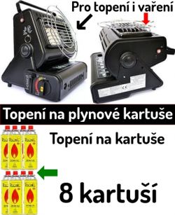 Plynové topení na kartuše akce