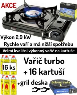 Plynový vařič na kartuše akce