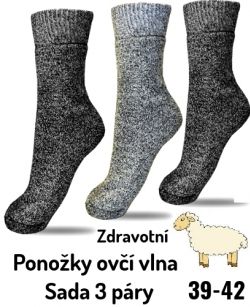 Ponožky ovčí vlna pánské