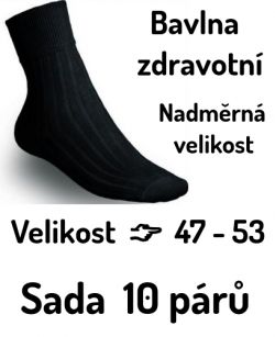 Ponožky pánské černé nadměrná velikost