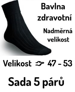 Ponožky pánské černé nadměrná velikost