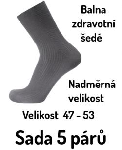 Ponožky pánské šedé nadměrná velikost