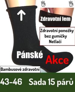 Zdravotní ponožky pánské bambusové s volným lemem